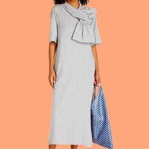 MM6 Maison Margiela Bow T Shirt Dress Grey